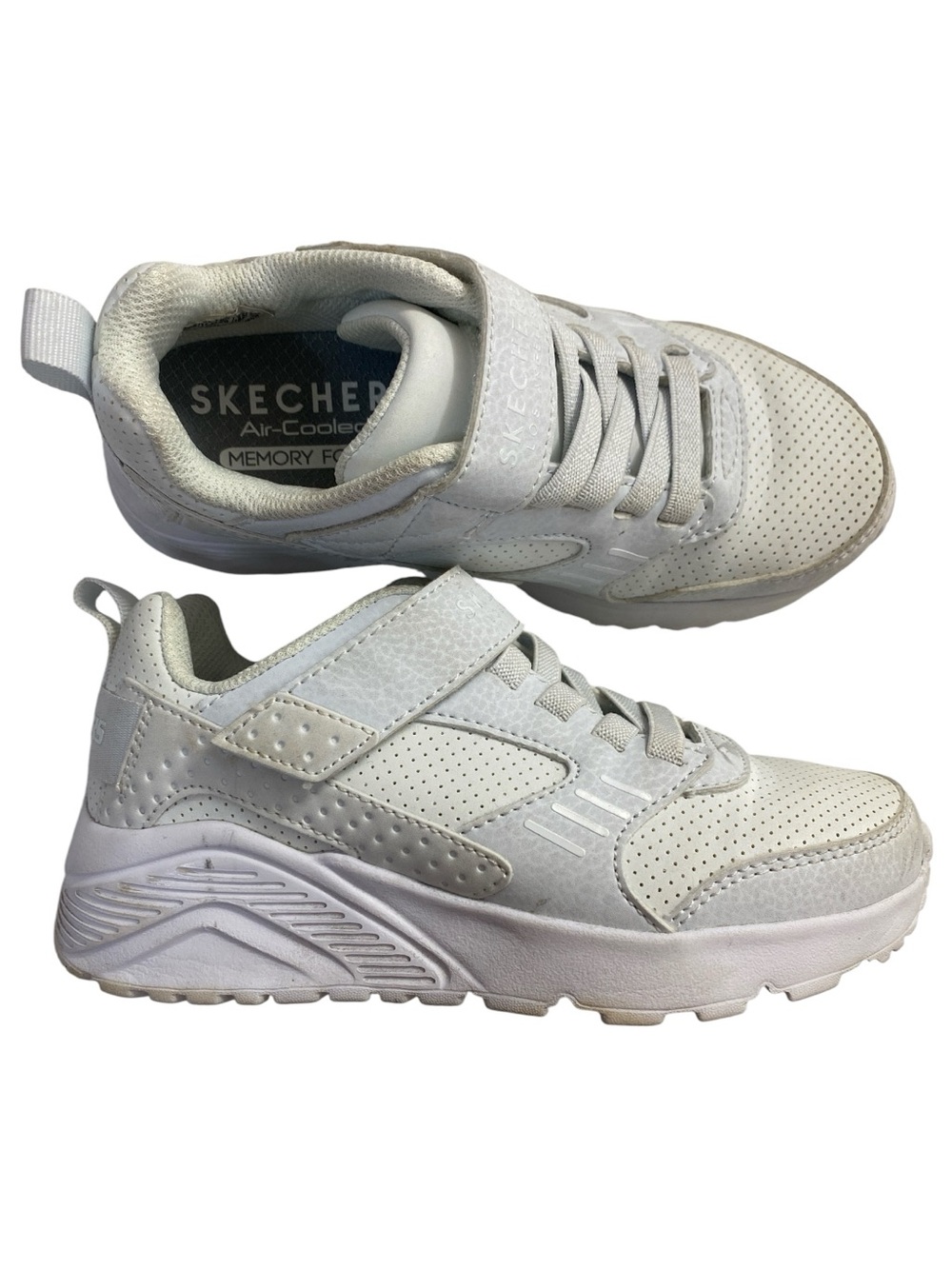 Skechers Uno Lite Sneakers Kids Size 12.5 White‎ Memory Foam Insole Washable